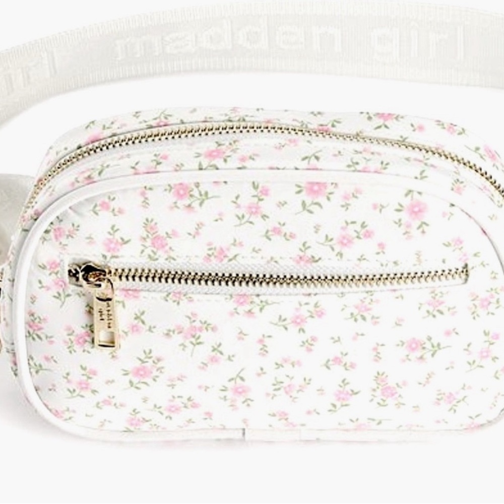 Madden Girl White and Pink Floral Bag